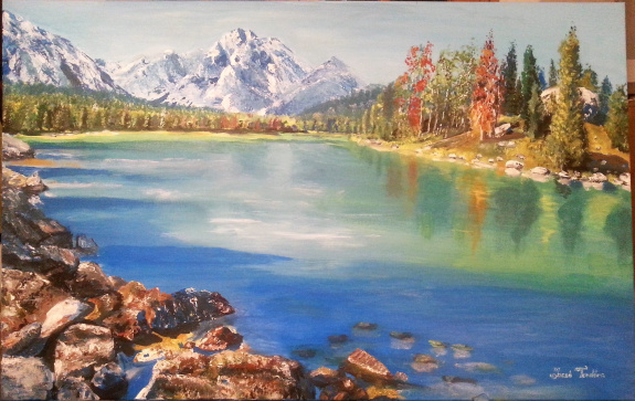 Jacsó Teodóra - Természet -  akril, vászon 70 x 110 cm