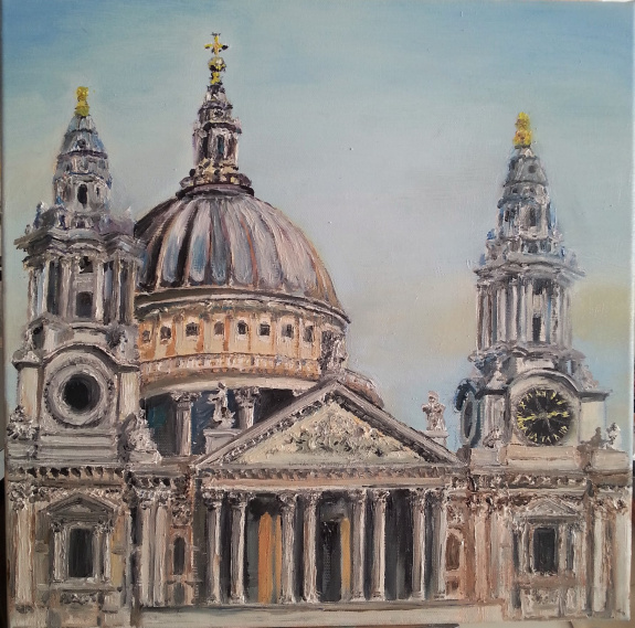Jacsó Teodóra - Szent Pál Székesegyház - olaj, vászon 40 x 40 cm