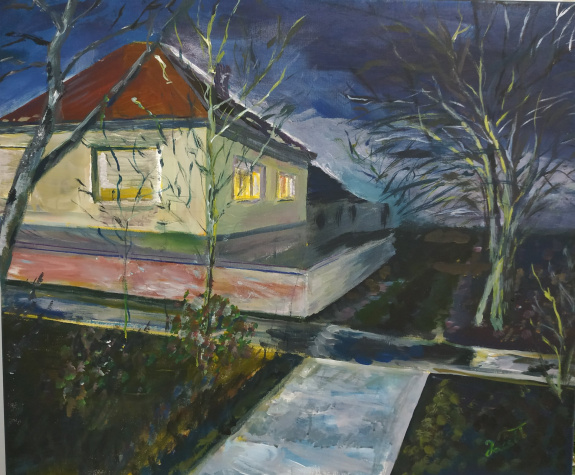 Jacsó Teodóra - Hajnali Nagyút - akril, vászon 50 x 60 cm