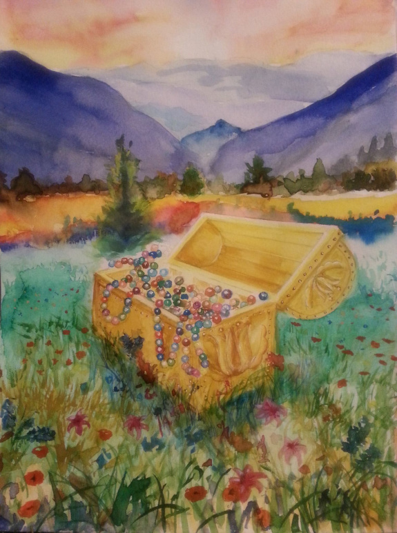 Jacsó Teodóra - A csoda gyöngyei - akvarell 32 x 24 cm